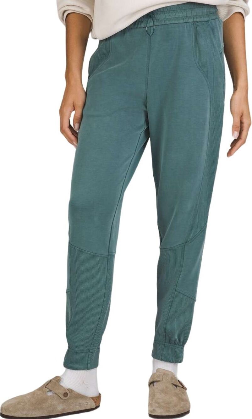 Lululemon Brushed Softstreme Ribbed High-Rise Jogger Pants Green Jasper 12